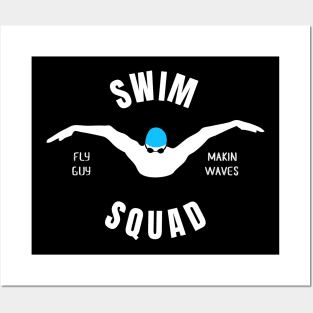 Mens Butterfly Swim Squad Swimming Fan Gift Posters and Art